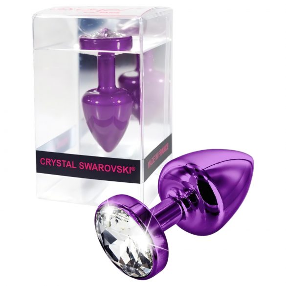 DIOGOL Anni - White Gem Purple Anal Plug (2.5cm)