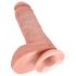 King Cock 8 kivääripallo dildó (20 cm) - luonnollinen