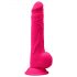 Muokattava 24cm pinkki dildo, imukupilla ja kivellä.