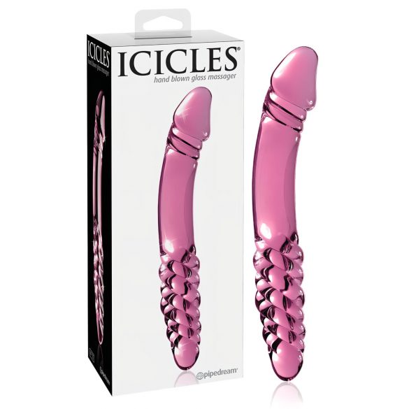 Icicles No. 57 - kaksipäinen lasidildo (pinkki)