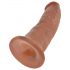 King Cock 9 - liukuesteellä varustettu aito dildo (23 cm) - tumma luonnonväri