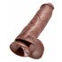 King Cock 11 - kiinnittyvä dildo, ruskea (28 cm)