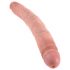 King Cock 12 Slim - aidon tuntuinen tupladildo (31 cm) - luonnollinen