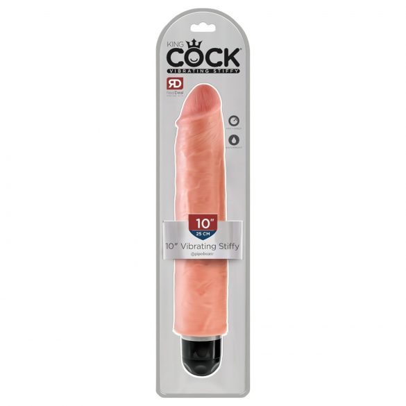 King Cock 10 Stiffy - vesitiivis, realistinen vibraattori (25cm) - luonnollinen