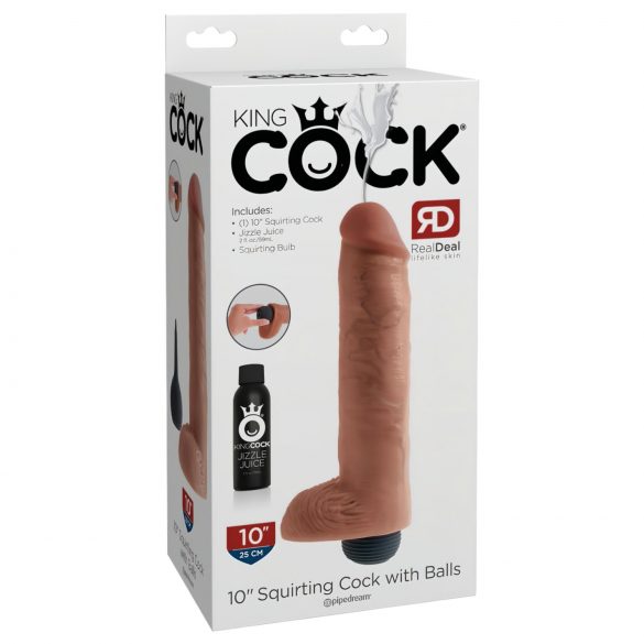 King Cock 10 - luonnollinen suihkuttava dildo (25cm)