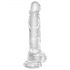 King Cock Clear 8 - tarttuva kivesdildo (20cm)