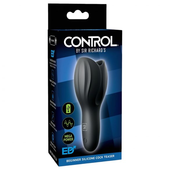 Control Cock Teaser - waterproof, rechargeable glans vibrator (black)