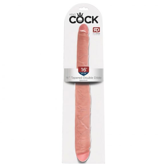 King Cock 16 Tapered - aidon tuntuinen tupladildo (41cm) - luonnollinen