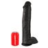 King Cock 15 - Imukupilla, kivekäs dildo (38cm) - musta