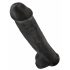 King Cock 15 - Imukupilla, kivekäs dildo (38cm) - musta