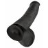 King Cock 15 - Imukupilla, kivekäs dildo (38cm) - musta