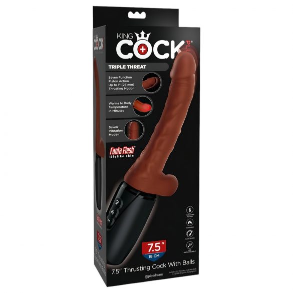 King Cock Plus 7,5" - ruskea anaalivibraattori