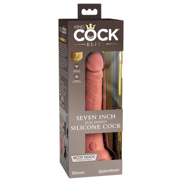 King Cock Elite 7 - luonnollinen, kiinnittyvä dildo (18 cm)