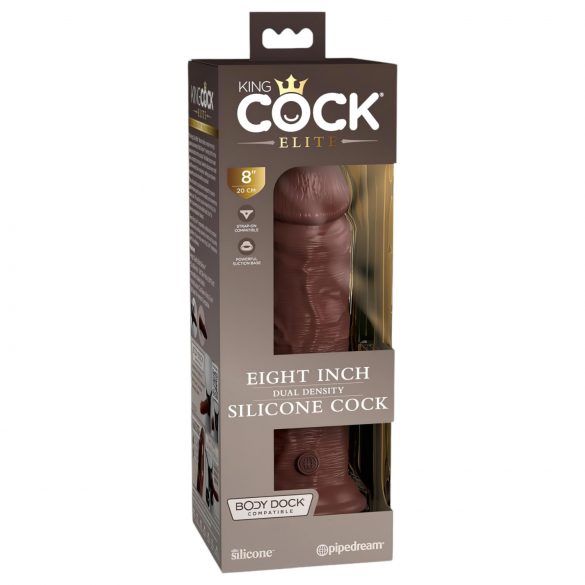 King Cock Elite 8 - Realistic Suction Cup Dildo (8 inches) - Brown