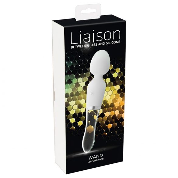 Liaison Wand - silikonilasinen LED-vibraattori (läpinäkyvä)