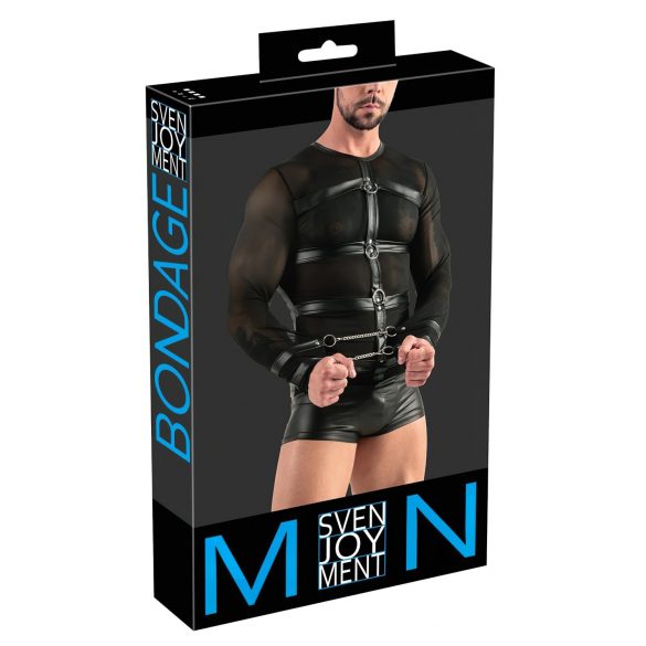 Svenjoyment - Chest Harness, Long-Sleeve Men's Top (Black)