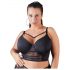 Cottelli Plus Size - Sukkanauhoilla & Pitsinen Rintaliivit (musta) - 90D