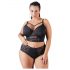 Cottelli Plus Size - Sukkanauhoilla & Pitsinen Rintaliivit (musta) - 90D