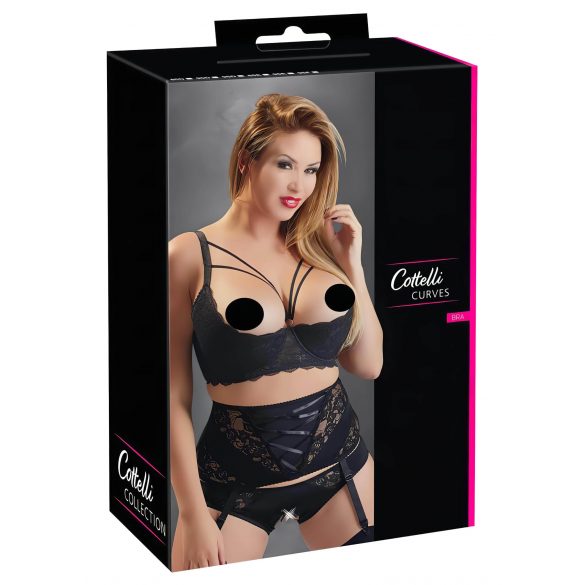 Cottelli Plus Size - Strappy, Ringed Breast Lifter (Black) - 95E