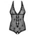 Obsessive Fiorenta - Helmi Avoin Pitsi Body (Musta) - L/XL