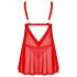 Obsessive Elianes - pitsinen babydoll-setti (punainen) - M/L