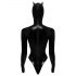 Black Velvet: Batwoman body mustilla hihoilla - M