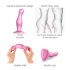 Strap-on-me Curvy M - aaltomainen harnessdildo (pinkki)