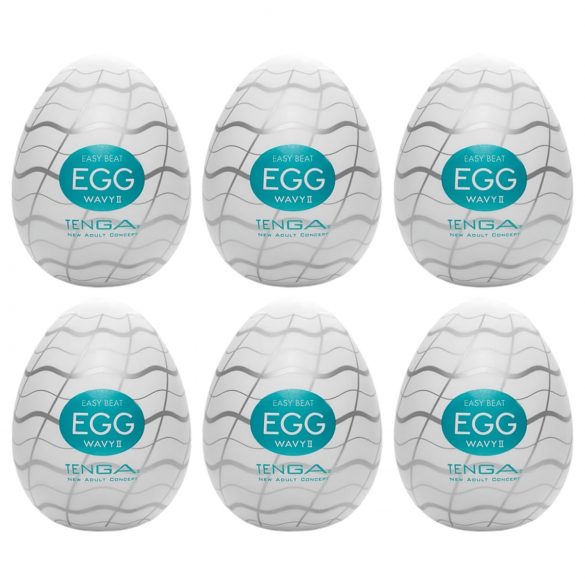 TENGA Egg Wavy II - Värähtelevät nautintokanat (6 kpl)