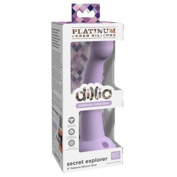 Dillio Salainen Tutkimusmatkailija - Tarttuva Tatti Dildo (17 cm) - Lila