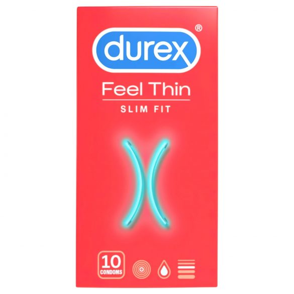 Durex Feel Thin Slim Fit - luonnollinen tunne kondomi (10 kpl)