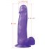 Jelly Studs - aidon tuntuinen dildo, 20cm (violetti)