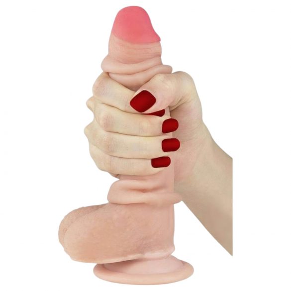 Lovetoy Sliding-Skin - kaksikerrosdildo - 18cm (nude)