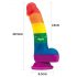 Prider - Aidon tuntuinen dildo 19cm (sateenkaari)