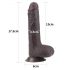 Lovetoy Sliding-Skin - kaksikerroksinen dildo - 18 cm (ruskea)