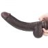 Lovetoy liukuva iho - kaksikerroksinen dildo - 23cm (ruskea)