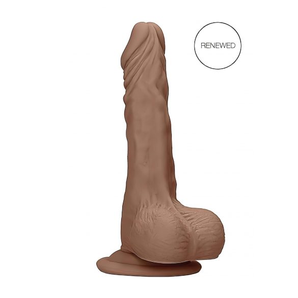 RealRock Dong 7 - aidon tuntuinen, kivinen dildo (17cm) - tumma luonnollinen