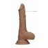 RealRock Dong 7 - aidon tuntuinen, kivinen dildo (17cm) - tumma luonnollinen