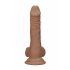 RealRock Dong 7 - aidon tuntuinen, kivinen dildo (17cm) - tumma luonnollinen