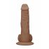 RealRock Dong 8 - aidon tuntuinen dildo (20 cm) - tumma luonnollinen