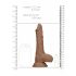 RealRock Dong 8 - aidon tuntuinen dildo (20 cm) - tumma luonnollinen