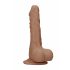 RealRock Dong 9 - lifelike dildo with balls (23cm) - dark natural