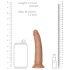 RealRock Slim - aidon tuntuinen dildo 15,5cm (tumma luonnonväri)