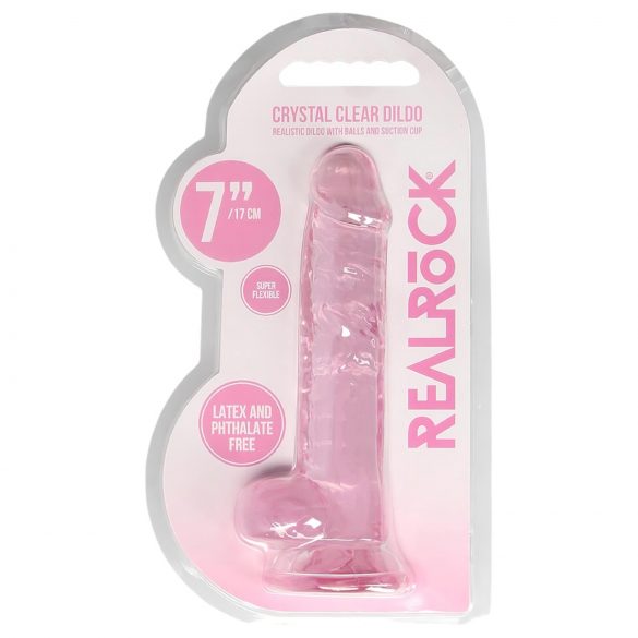 REALROCK - läpikuultava realistinen dildo - pinkki (17cm)