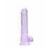 REALROCK - läpinäkyvä realistinen dildo - lila (19cm)