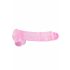 REALROCK - läpinäkyvä realistinen dildo - pinkki (22 cm)