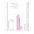 REALROCK - läpinäkyvä realistinen dildo - pinkki (15 cm)