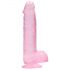 REALROCK - läpinäkyvä realistinen dildo - pinkki (15 cm)