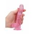 REALROCK - läpinäkyvä realistinen dildo - pinkki (15 cm)