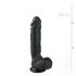 Easytoys - kiinnittyvä, kiveksillä varustettu dildo (22,5 cm) - musta