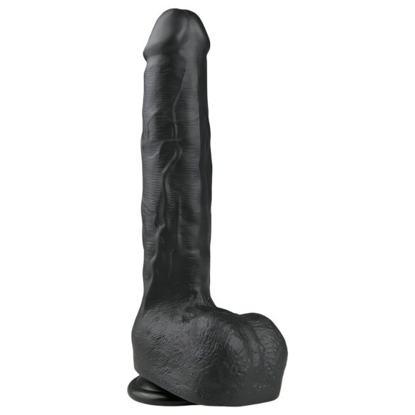 Easytoys - Iso kivekäs musta dildo (29,5cm)